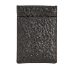 Bulgari Card Holder, Leather, Black, MII, B, 3*